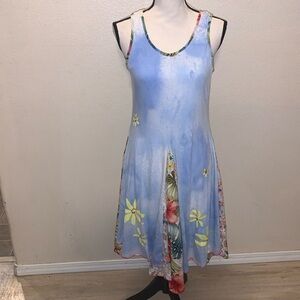 Crazy Fish Gypsy Floral Lace Layered Sleeveless Midi Summer Dress